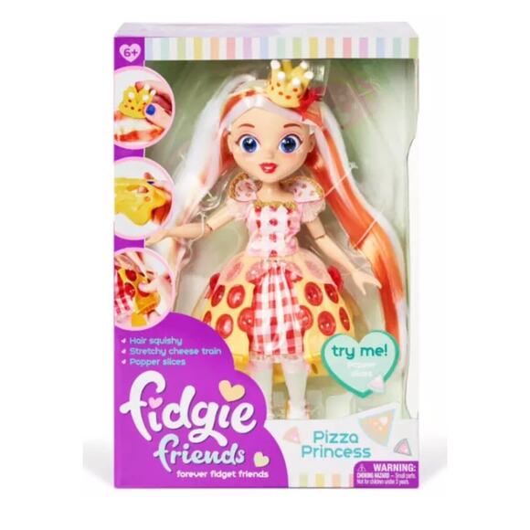 Features Other - Fidgie Friends Pizza Princess Fashion Doll with Fidget Fashion Features